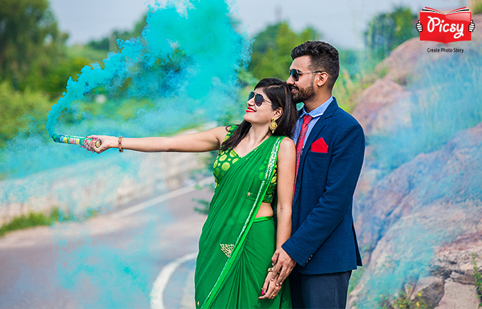 Pre Wedding Photoshoot with Smoke Stick