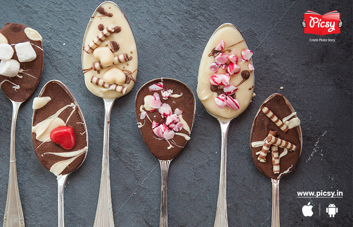 Coffee Spoons With Chocolate Decore