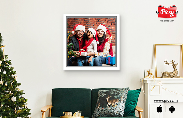 Canvas Floating Frame of Christmas Celebration