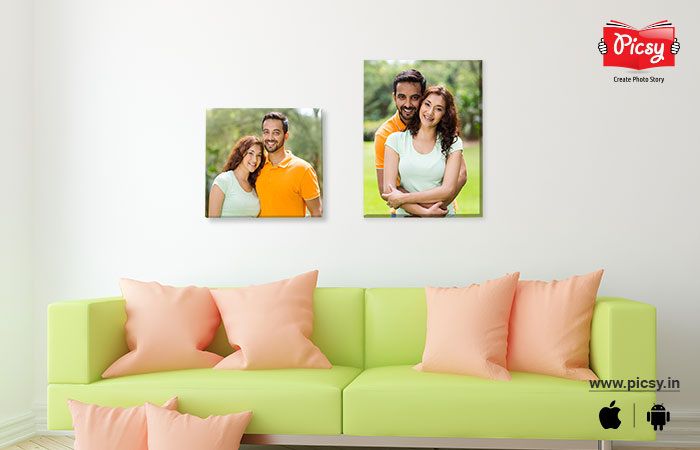 Creating couple canvas prints for beautiful bedroom decor
