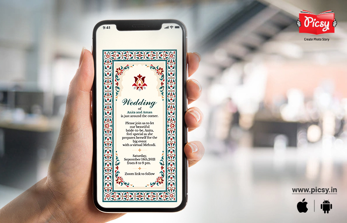 Virtual Invitation Wording for Mehndi