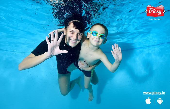 Fun Filled Family Underwater Photo