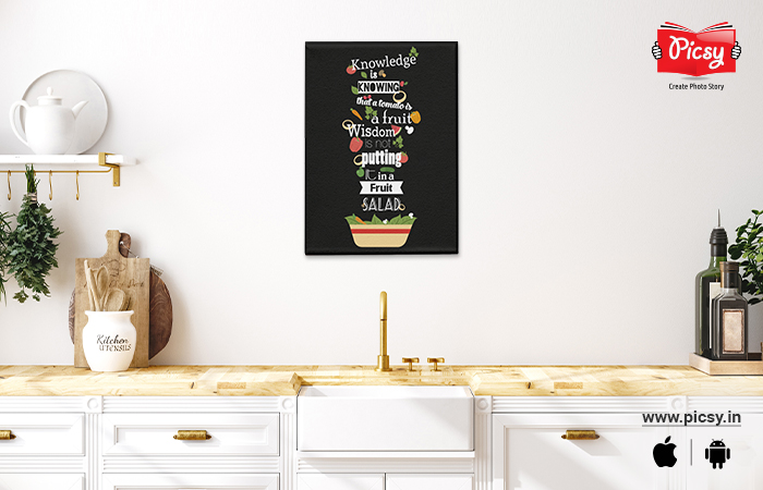 Canvas Print with quote in Kitchen