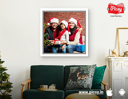 Canvas Floating Frame of Christmas Celebration