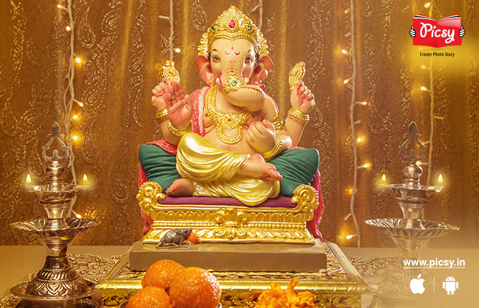 Ganpati Decoration with Lights